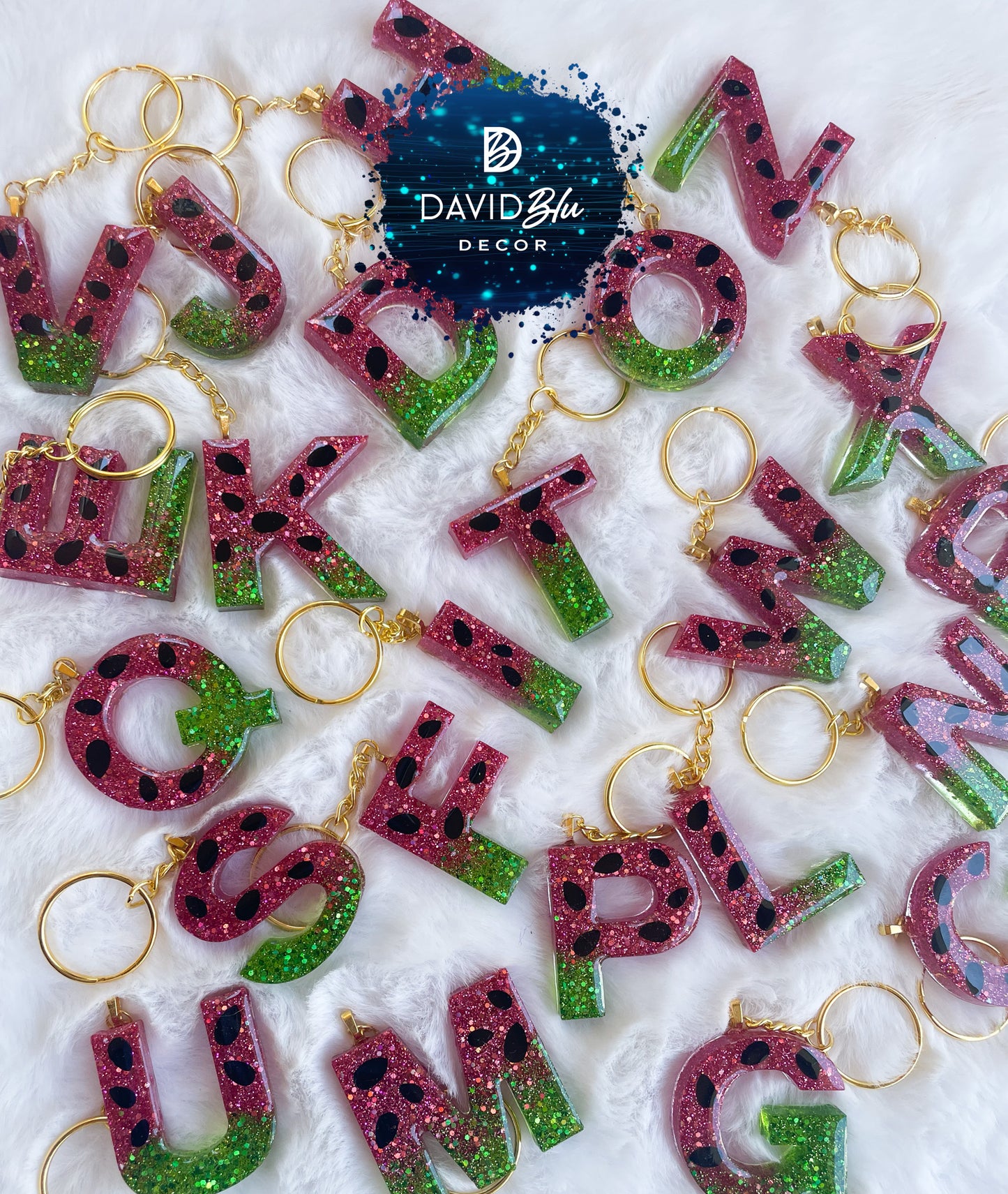 WATERMELON LETTER KEYCHAIN