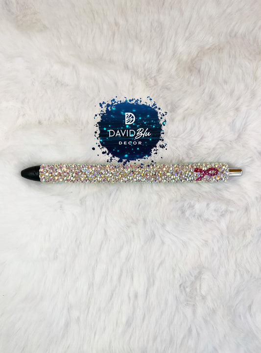 BREAST CANCER AWARENESS IRIDESCENT BLING PEN