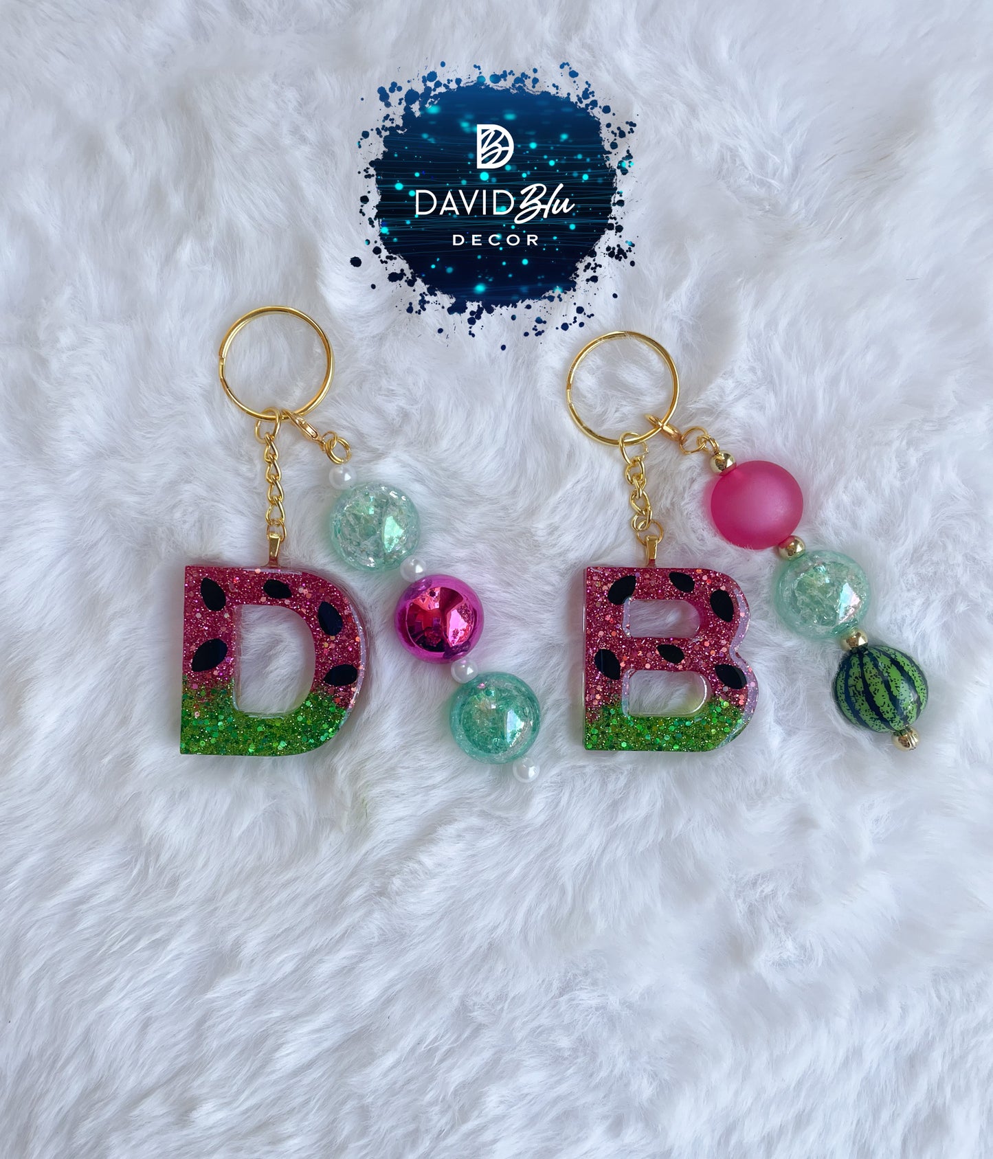 WATERMELON LETTER KEYCHAIN