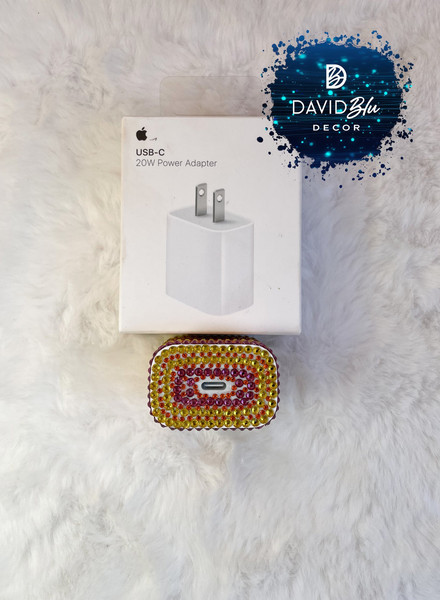 STRIPED BLING APPLE CHARGER