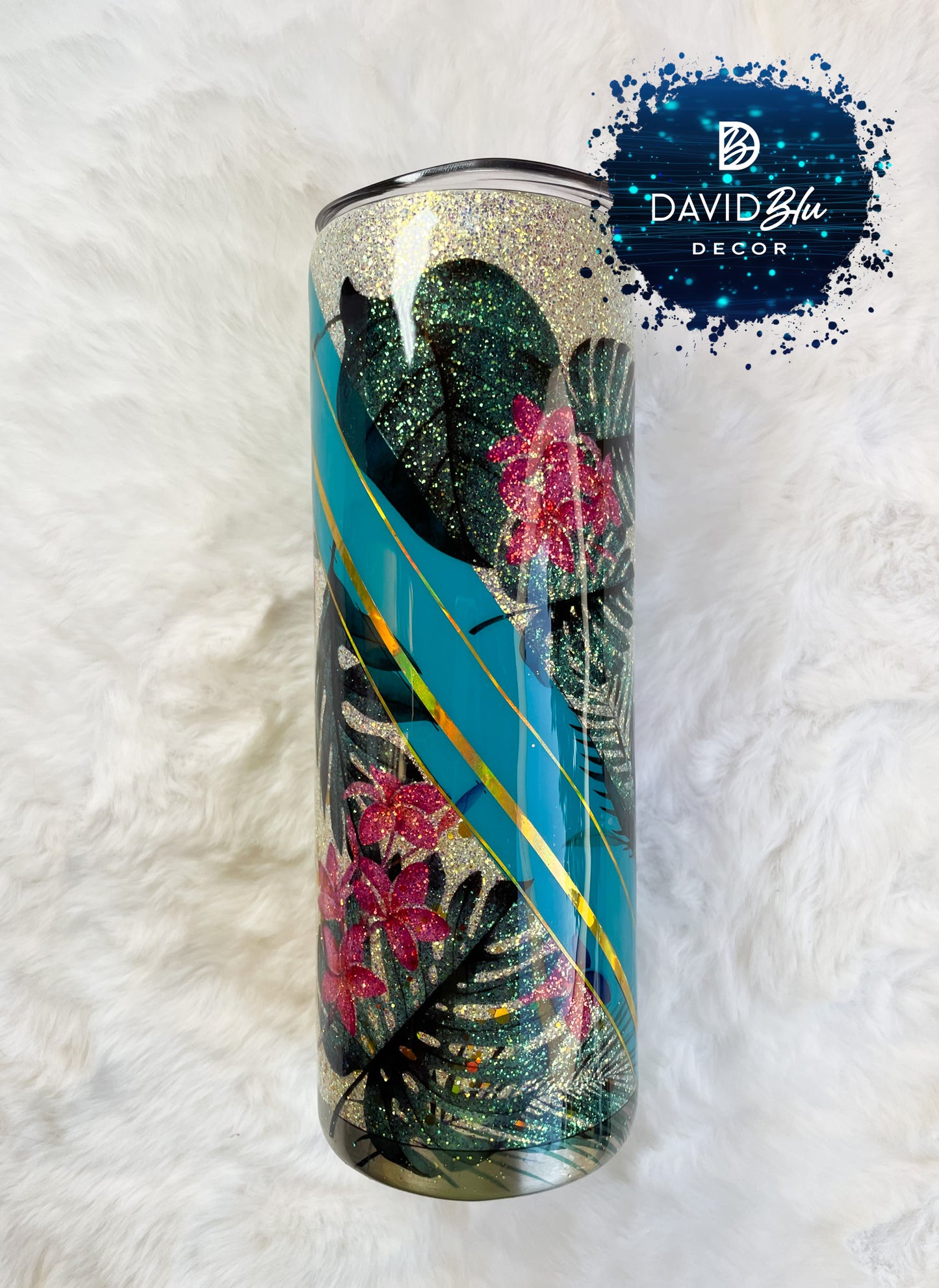 RETRO TROPICAL GOLD TUMBLER