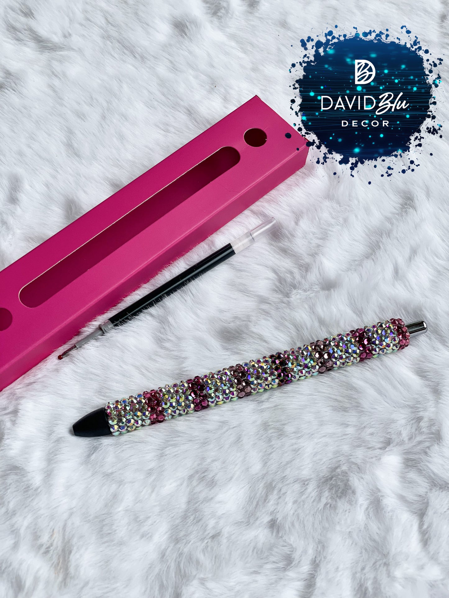 IRIDESCENT STRIPE BLING PEN