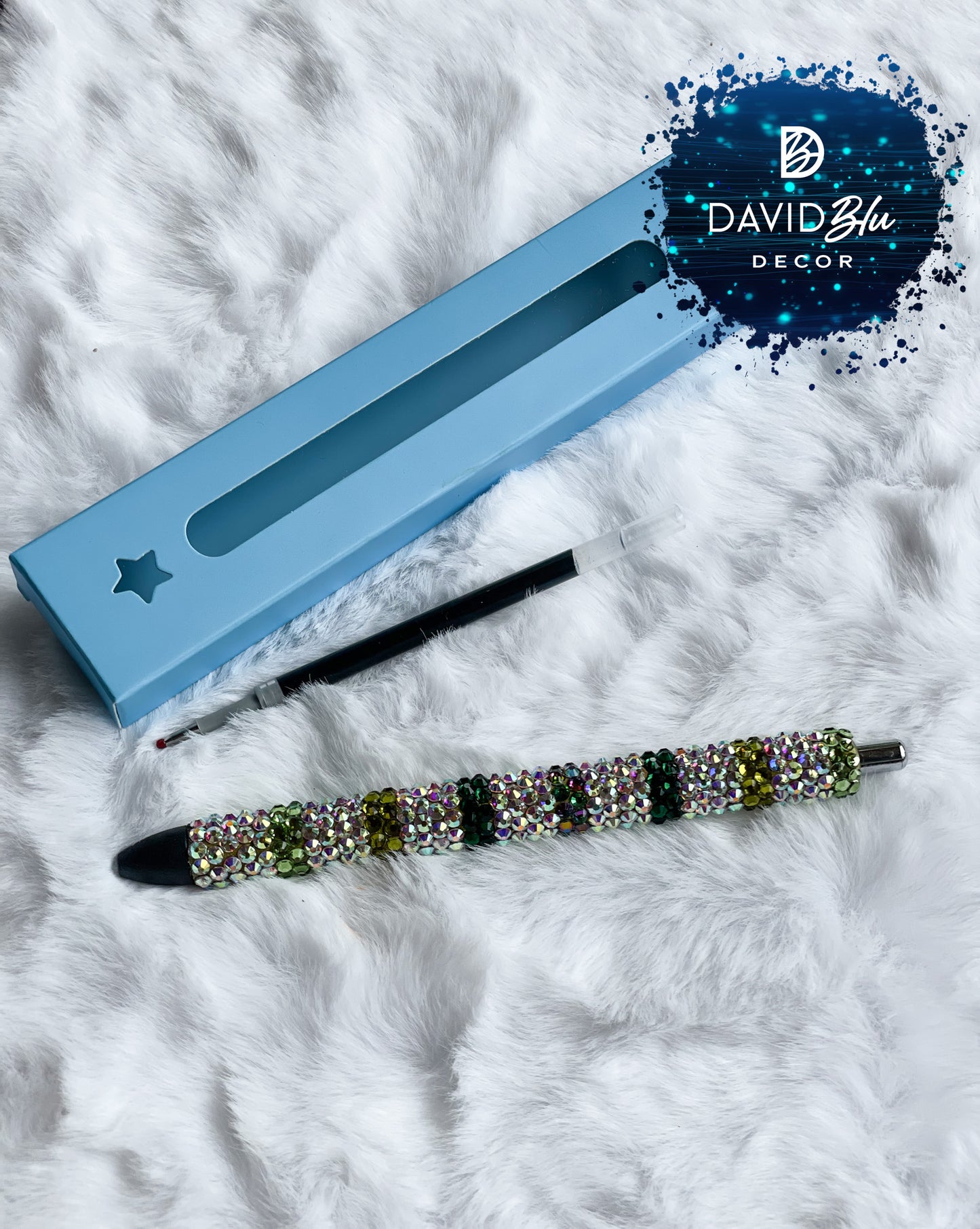 IRIDESCENT STRIPE BLING PEN