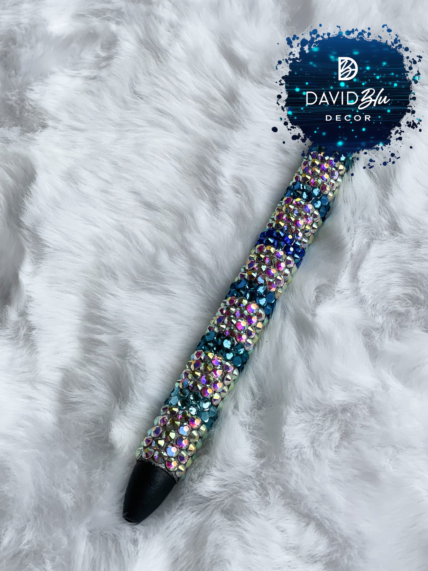 IRIDESCENT STRIPE BLING PEN