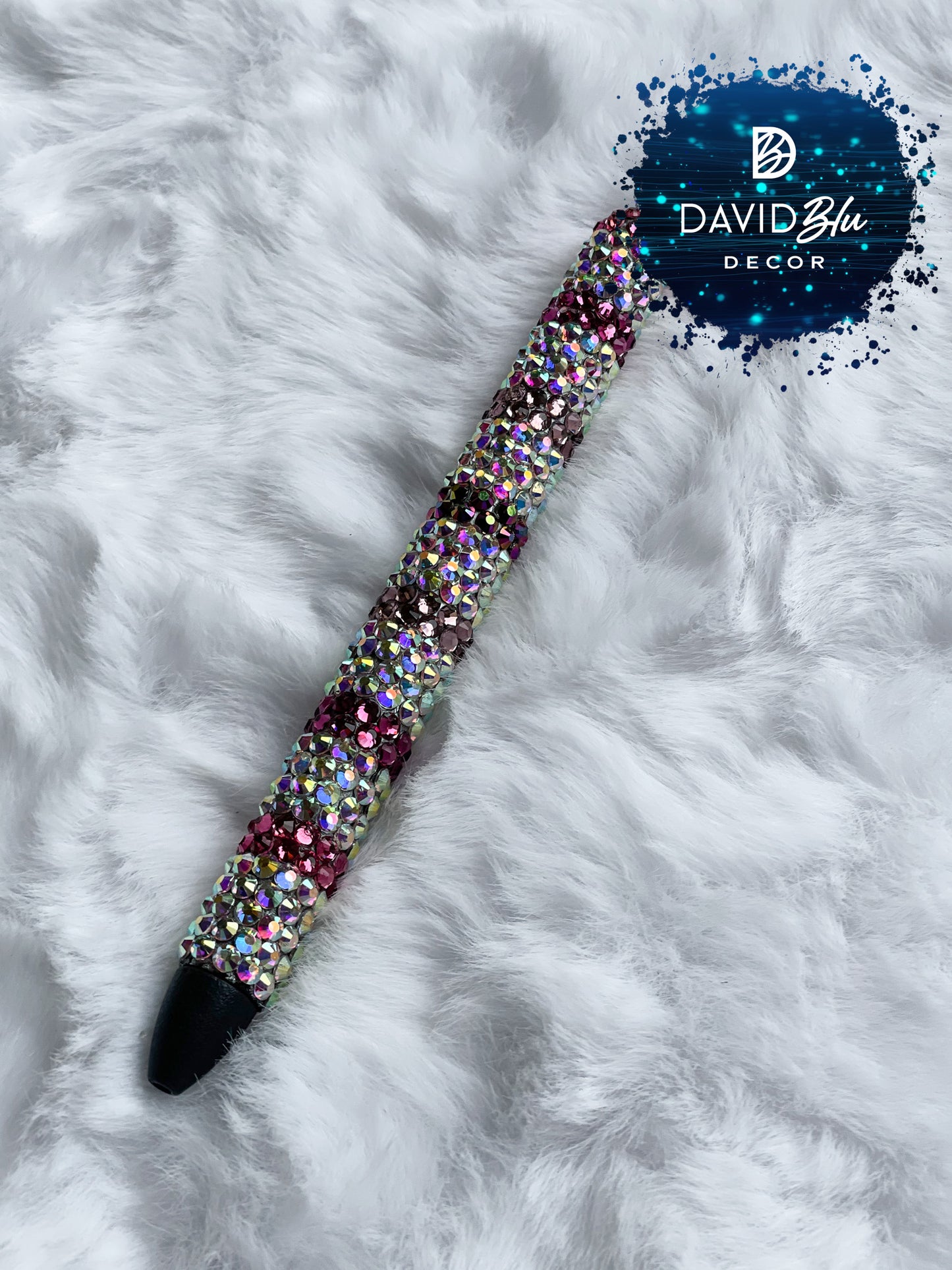 IRIDESCENT STRIPE BLING PEN