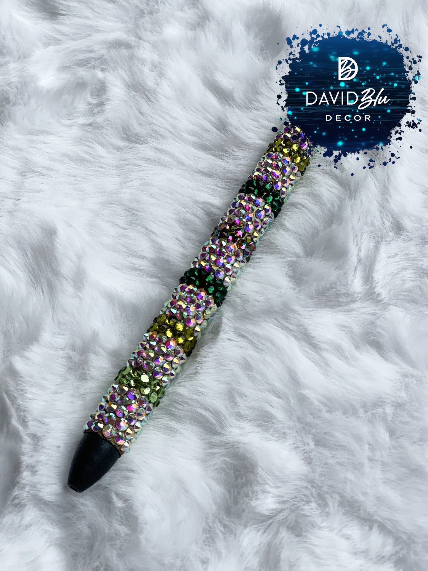 IRIDESCENT STRIPE BLING PEN